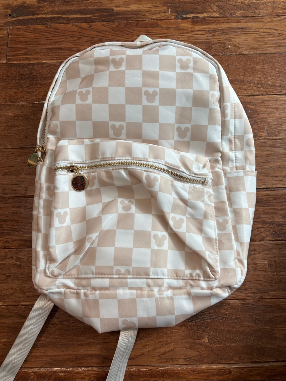 Mickey Check Backpack Cream Patched Up By Linda Small Shop Etsy